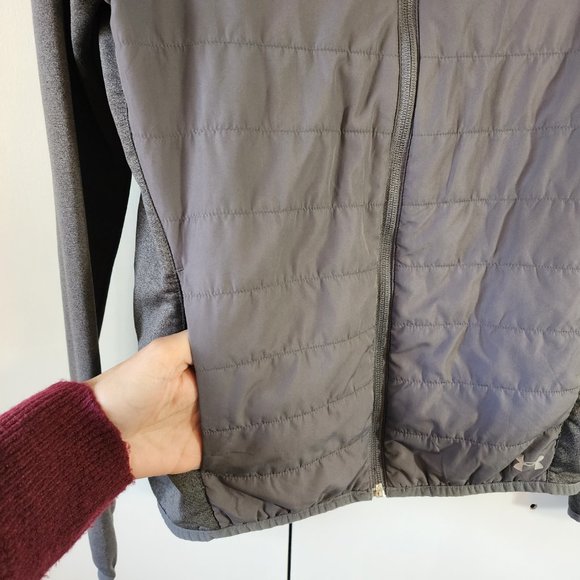 Under Armour Women's Gray Quilted Full-Zip Jacket  | Sz Small Petite - Picture 2 of 10